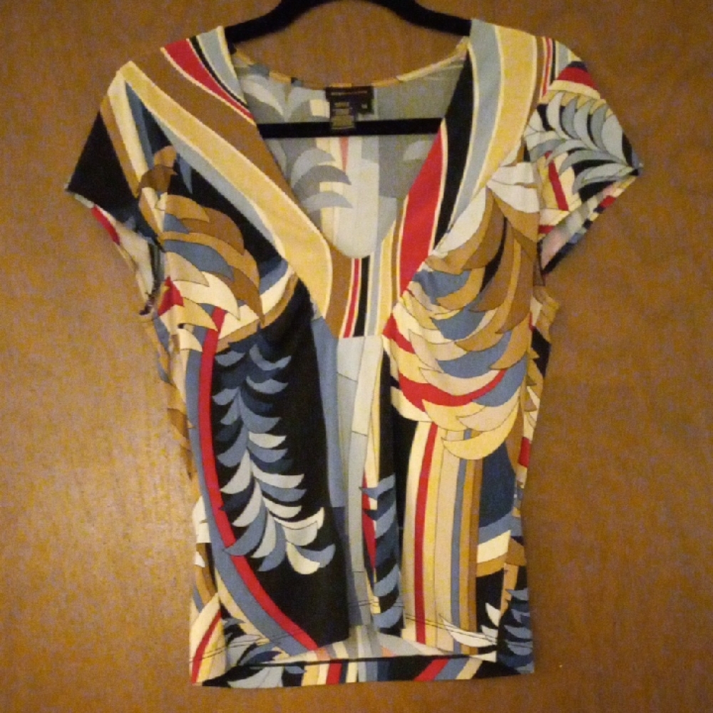 EUC Vintage BCBGMaxAzria Colorful Abstract Blouse - Size Medium